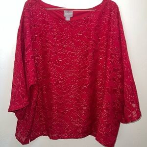 Chicos Red and Gold size 2 which is a 12/large Blouse